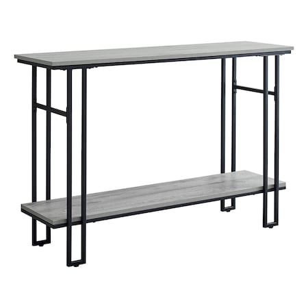 Monarch Specialties Accent Table - 48"L / Grey / Black Metal Hall Console I 3576
